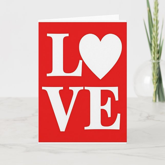 Red Love Heart Greeting Card (Front)