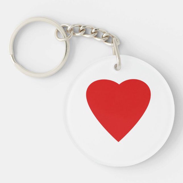 Red Love Heart. Key Ring (Front)