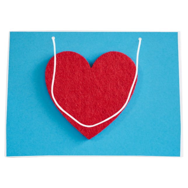 Red Love Heart Large Gift Bag (Front)