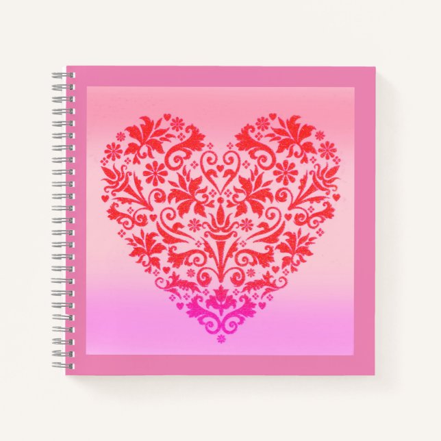 Red love heart notebook (Front)