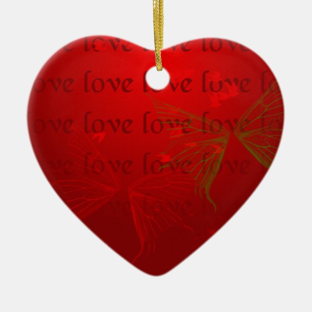 Red Love Heart Ornament (Front)