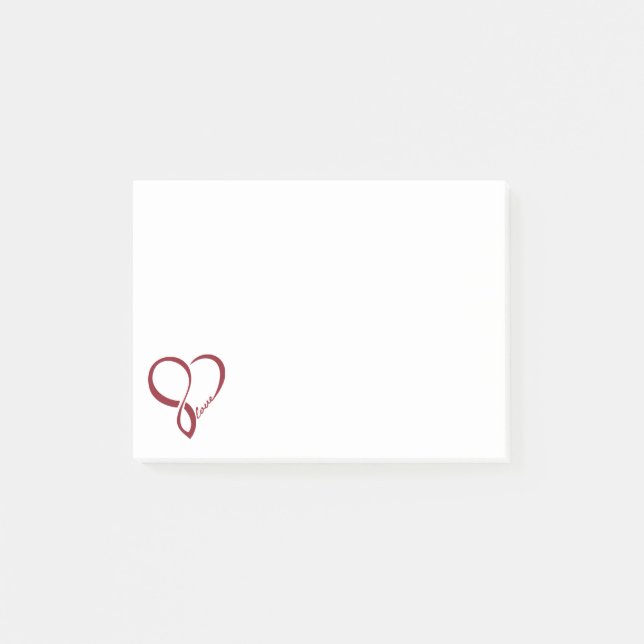 Red Love Heart PostIt Notes (Front)