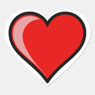 Red love heart shaped stickers
