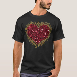 Red Love Heart Shirt Valentines Day Tops Women Gir