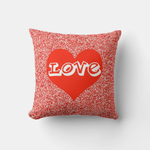 Red Love Heart Speckled Cushion