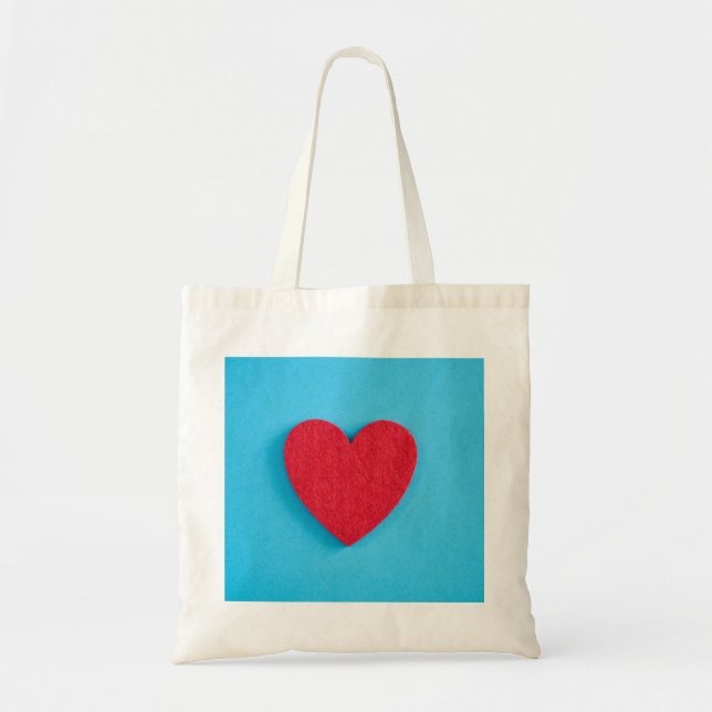 Red Love Heart Tote Bag (Front)