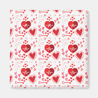 Red love hearts and arrow