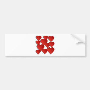 Red Love Hearts Bumper Sticker
