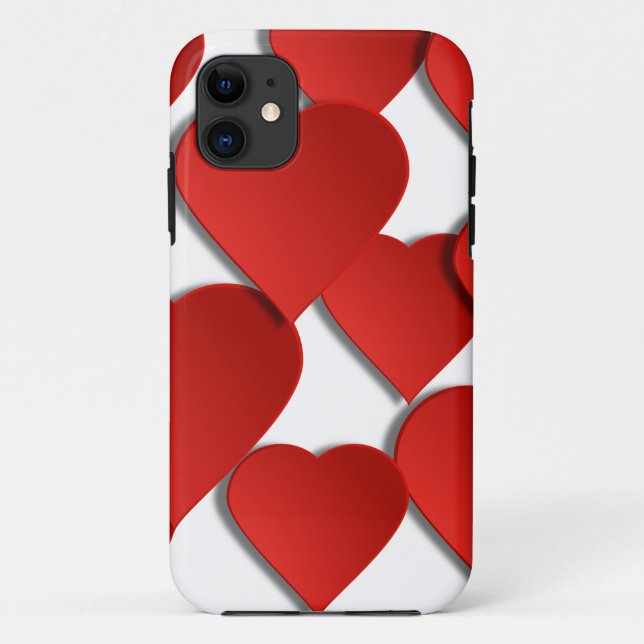 Red Love Hearts Case-Mate iPhone Case (Back)
