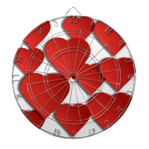 Red Love Hearts Dartboard
