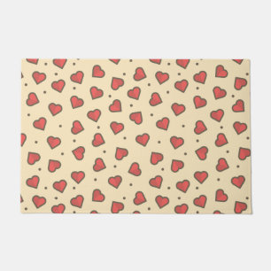 Red Love Hearts Doormat