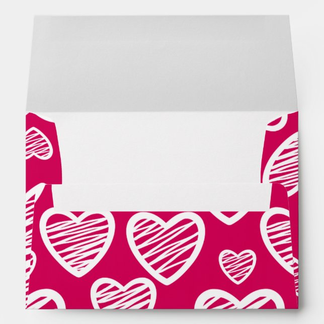 Red Love hearts Envelope (Back (Bottom))