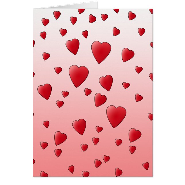 Red Love Hearts. Pattern. (Front)