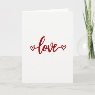 Red Love Hearts Pattern Card