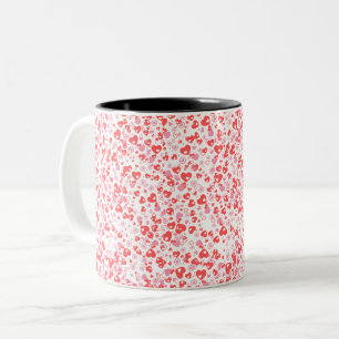 Red Love Hearts – Valentine Collection Two-Tone Coffee Mug