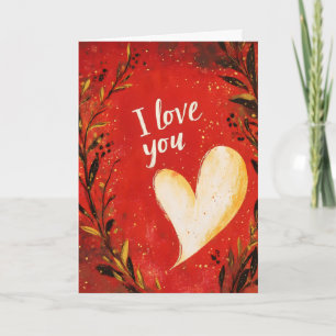 Red Love I Love You Holiday Card