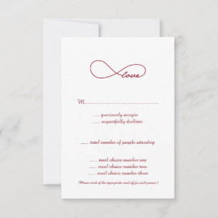 Red Love Infinity Wedding RSVP Cards