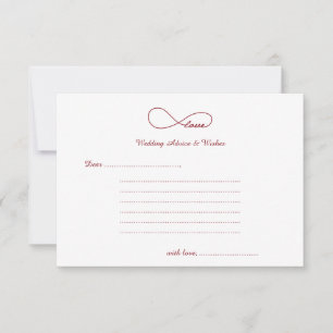 Red Love Infinity Wedding Wishes & Advice Cards