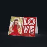 Red Love Marquee Valentine's Day Card<br><div class="desc">Fun and whimsical Valentine's day card featuring a marquee font. Similar items and other colours are available.</div>