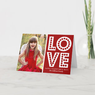 Red Love Marquee Valentine's Day Card