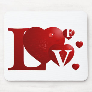 Red LOVE Mouse Pad