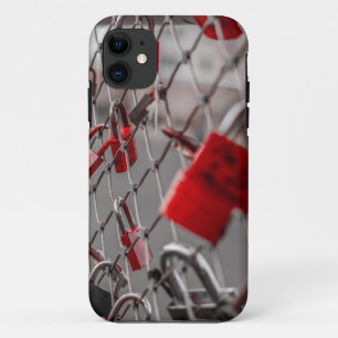 Red Love Padlocks iPhone 11 Case