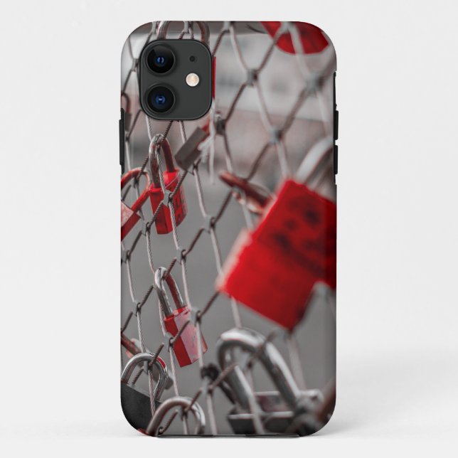 Red Love Padlocks Case-Mate iPhone Case (Back)