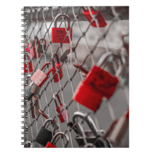 Red Love Padlocks Notebook