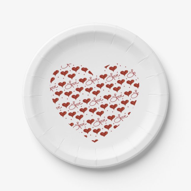 Red Love Party Plates (Front)