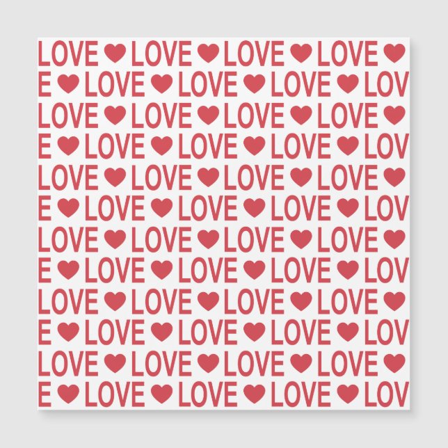 Red Love Pattern Magnetic Card (Front)