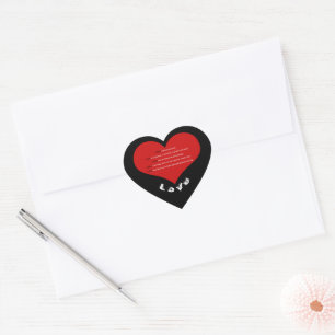 Red Love Poem Heart   Sticker