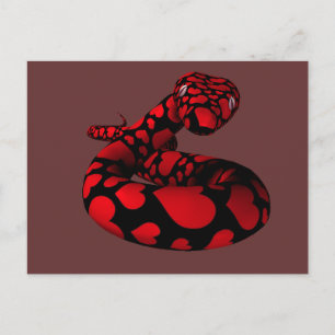 Red Love Python Postcard