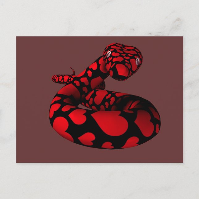 Red Love Python Postcard (Front)