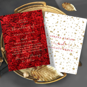 Red Love Roses Wedding Invitation