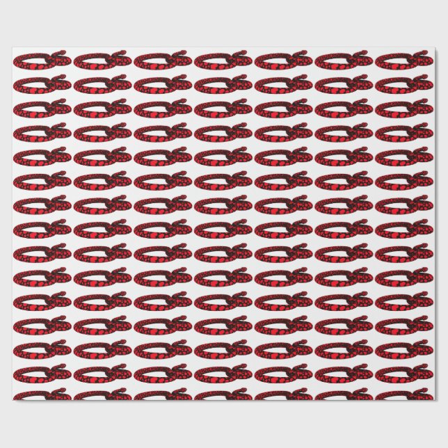 Red Love Snake Wrapping Paper (Flat)