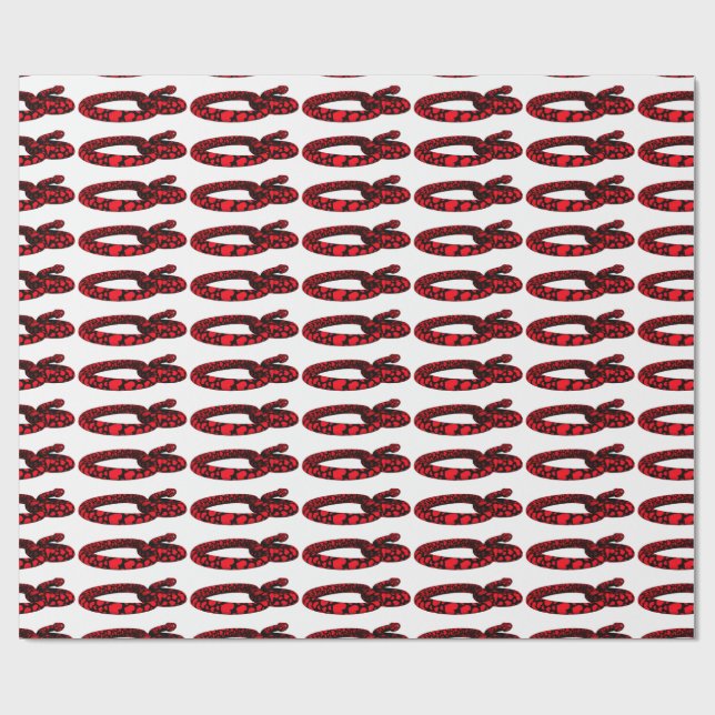 Red Love Snake Wrapping Paper (Flat)