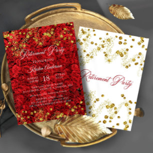 Red Love Turkish Roses Retirement Party Invitation
