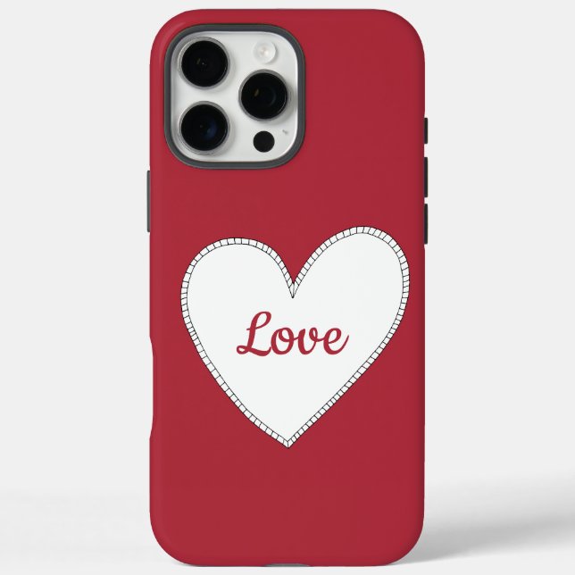 Red Love White Heart Case-Mate iPhone Case (Back)
