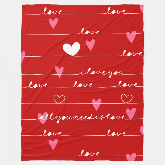 red love you blanket (Front)
