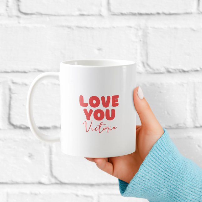 Red Love You Personalised Mug for Girlfriend  (Creator Uploaded)