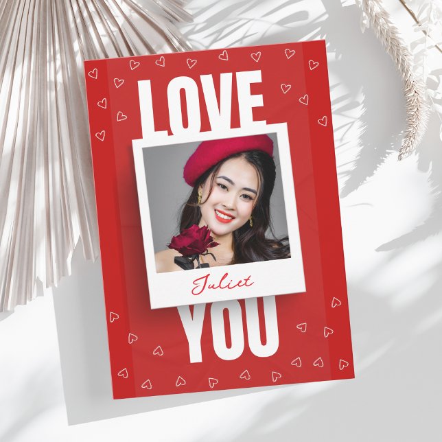 Red Love You Photo Valentine’s day Holiday Card (Creator Uploaded)
