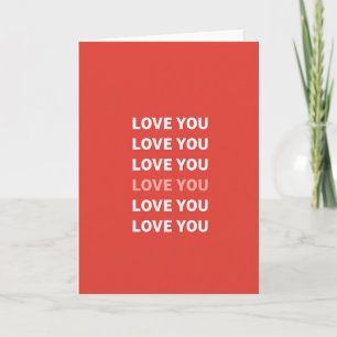 Red Love You Stripe Card