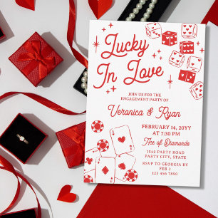 Red Lucky In Love Dice & Cards Engagement Party