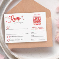 Red Lucky In Love Poker Suites QR Code Wedding