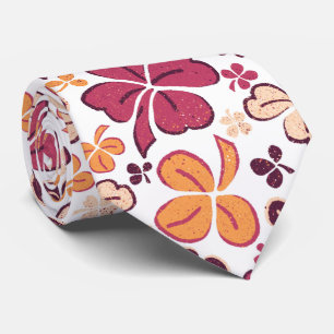 Red Lucky Shamrocks Clover St. Patrick`s Day Tie