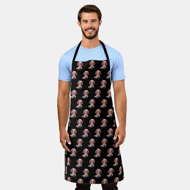 Red Luminescent Jellyfish Apron (Worn)
