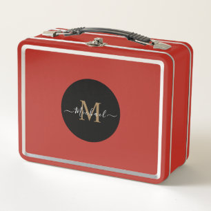 Red Lunchbox with Personalised Name & QR Code