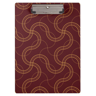 Red Luxurious Wavy Stripes Pattern Clipboard