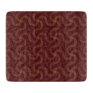Red Luxurious Wavy Stripes Pattern Cutting Board