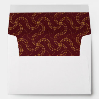 Red Luxurious Wavy Stripes Pattern Envelope